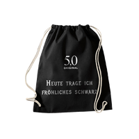 5,0 ORIGINAL Turnbeutel, Spruch + Logo weiß
